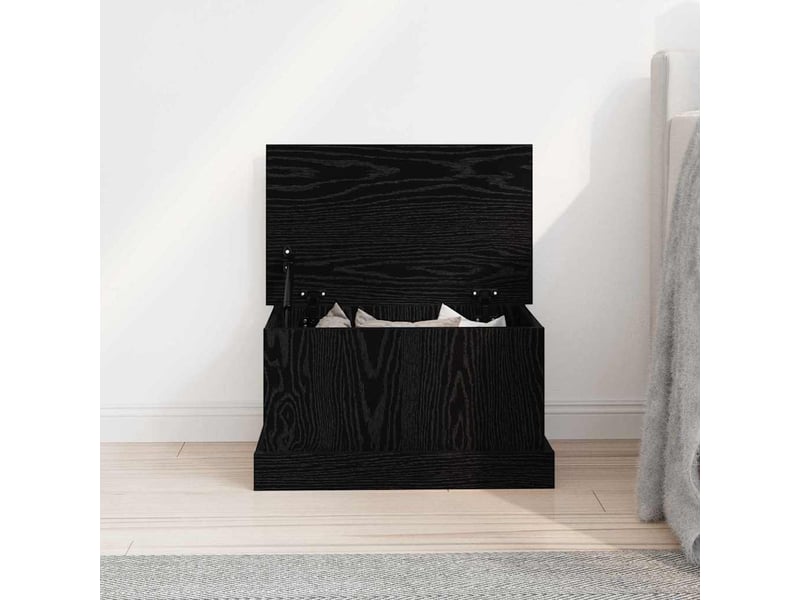  Boîte de rangement, coffre de rangement chêne noir 50x30x28 cm bois d'ingénierie  - Conforama D