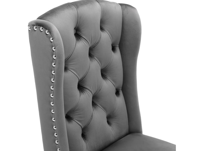 Lot de 6 chaises de salle à manger 45x61x100 cm velours, mousse, ressorts s, pieds en chêne gris - Conforama D