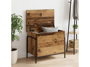 Boîte de rangement, coffre de rangement bois ancien 80x40x49,5 cm shl13343