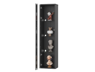 Vitrine coloris noir 3 étagère(s) <strong>MERAX</strong> <strong>vitrine noir</strong> - 40 cmx170 cm