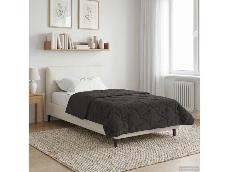  Couette - duvet d'été 135 x 200 cm été anthracite respirant  - Conforama D
