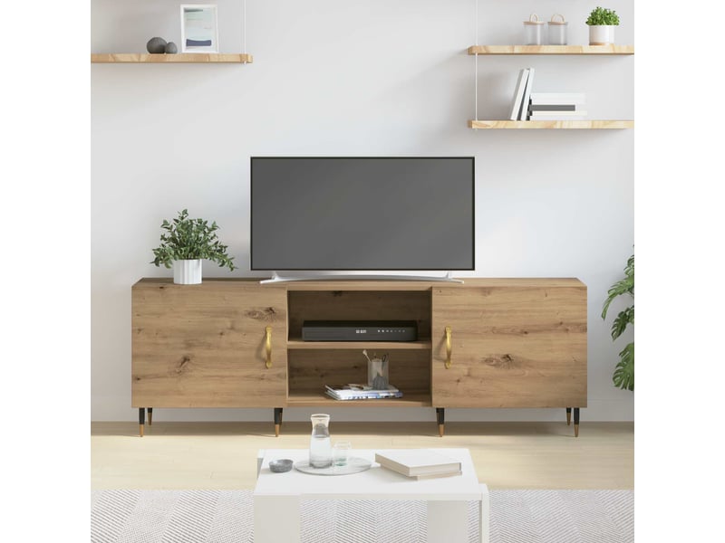  Meuble tv - banc tv - meuble de rangement 150 x 30 x 50 cm chêne artisanal bois d'ingénierie  - Conforama D