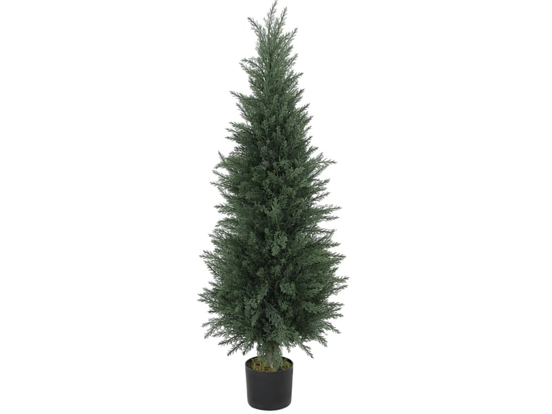  Plante artificielle cyprès 120 cm – vert – 638 feuilles, résistante aux uv, avec pot décoratif intérieur extérieur  - Conforama A