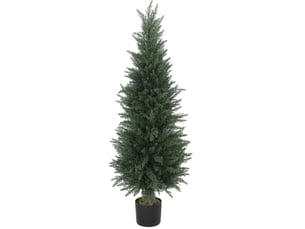 Plante artificielle cyprès 120 cm – vert – 638 feuilles, résistante aux uv, avec pot décoratif intérieur extérieur