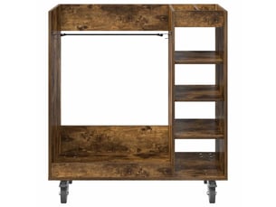 Armoire de rangement avec roues grand espace intérieur 90 x 45 x 98 cm style moderne en bois chêne fumé 02_0055067