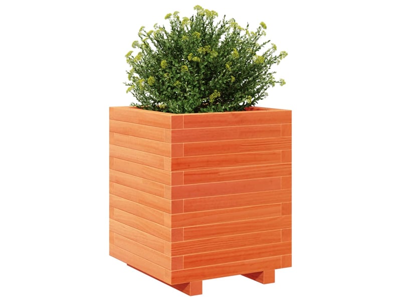  Jardinière - bac à fleurs  marron 40x40x49,5 cm bois de pin massif  - Conforama D