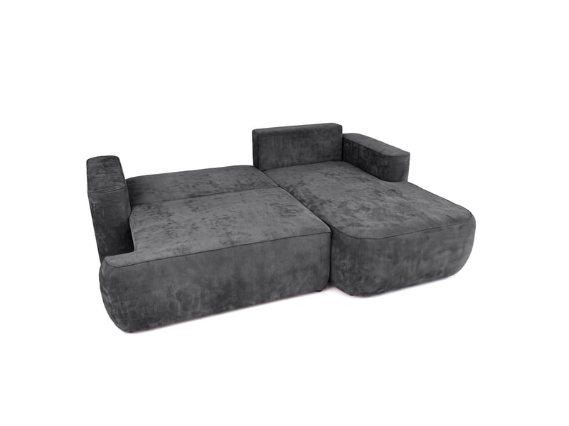  Canapé d'angle moon mini avec fonction couchage, tissu flow, droite, anthracite (21)  - Conforama D