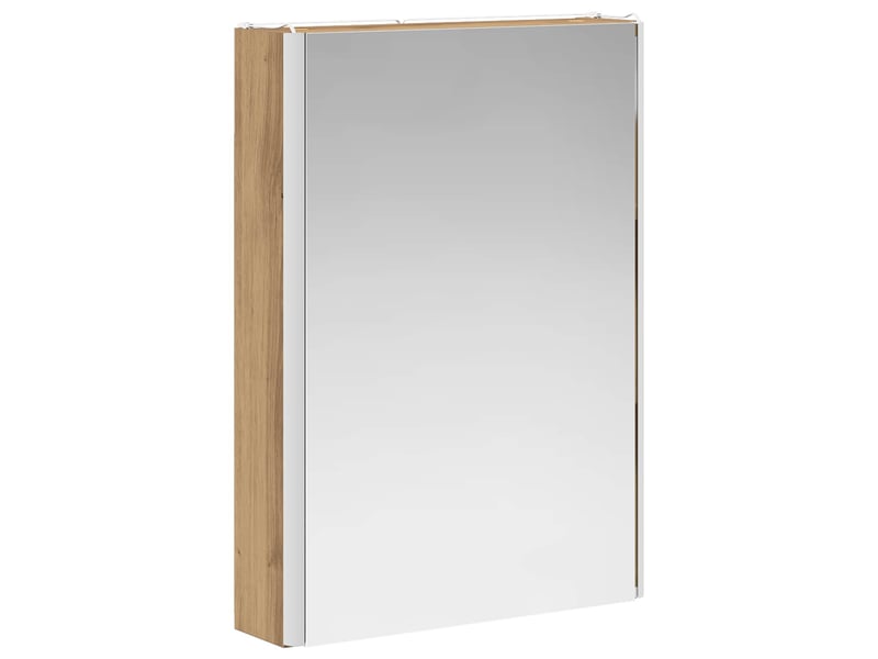Armoire miroir salle de bain, meuble de rangement chêne artisan shl9826 - Conforama E