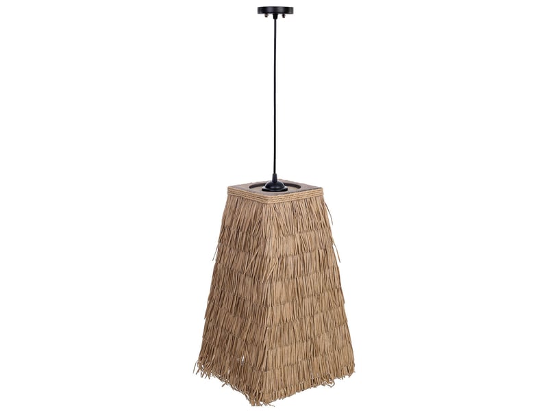  Lampe de plafond en papier marron 29x29x49h cm  - Conforama A