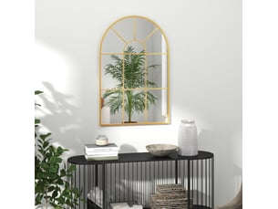 Miroir arrondi(e) à fixer coloris doré <strong>DESMIU</strong> <strong></strong> - 91 cm x 60 cm