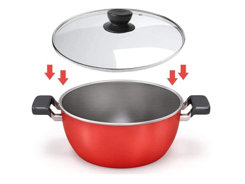 Couvercle en quatre parties – poignée noire – compatible avec tous les ustensiles de cuisine – taille46×39×vingt-quatremillimètres HRC0000558LY - Conforama C