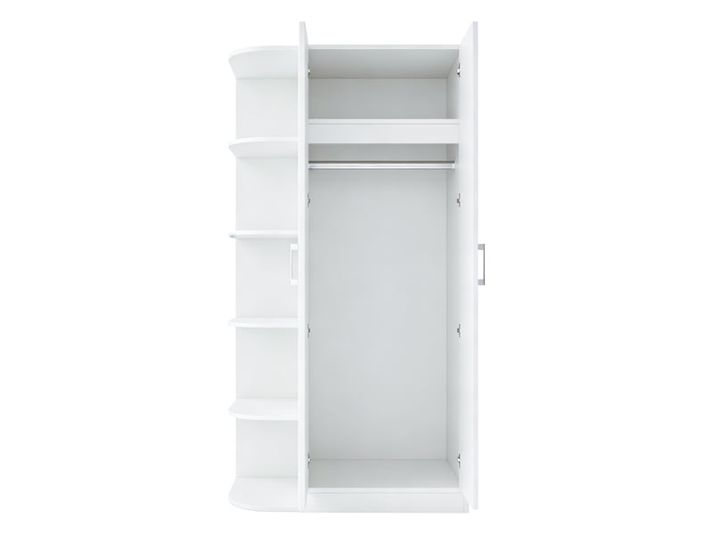 Armoire,90x55x170 cm,2 portes avec rangements,mdf,blanche - Conforama D