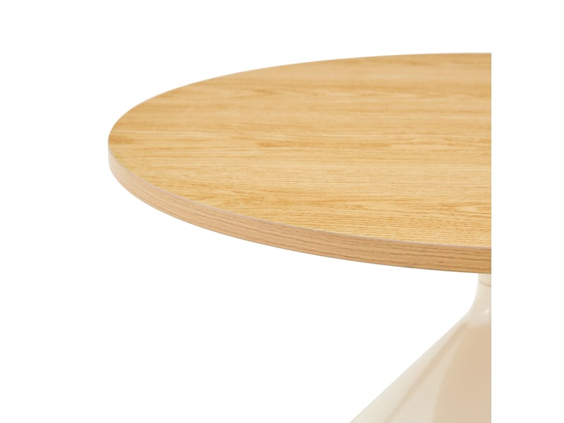  Lot de 2 tables basses gigognes 70x40+50x50 cm, empilables, gain de place, pour salon et chambre, métal, blanc crème  - Conforama E