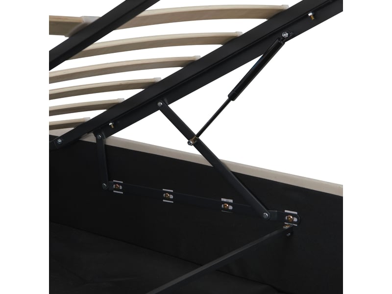  Lit coffre 140x190 velours écru terre de nuit  - Conforama D