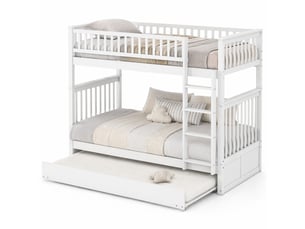 Lit superposé 90x200 cm <strong>HAVRYA</strong>  <strong></strong> coloris beige