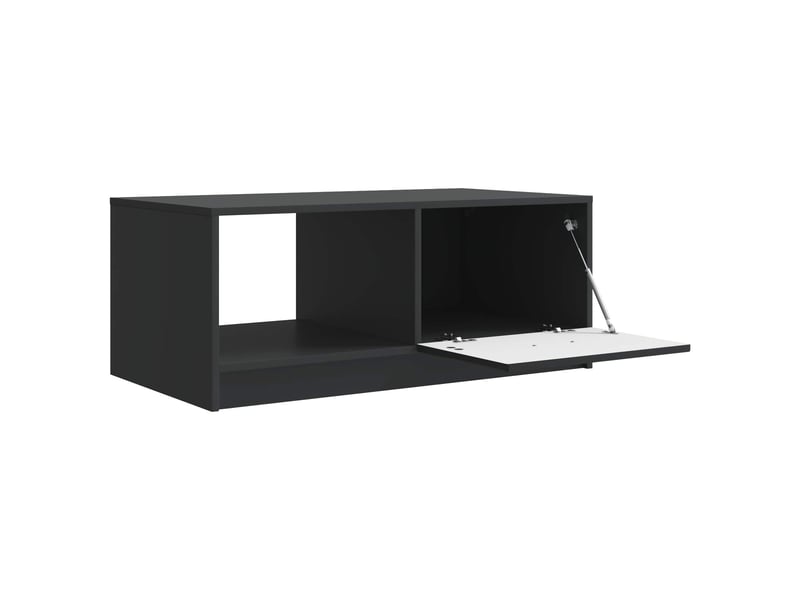  Table basse - table de salon - table à thé noir 90 x 50 x 37 cm bois d'ingénierie  - Conforama D