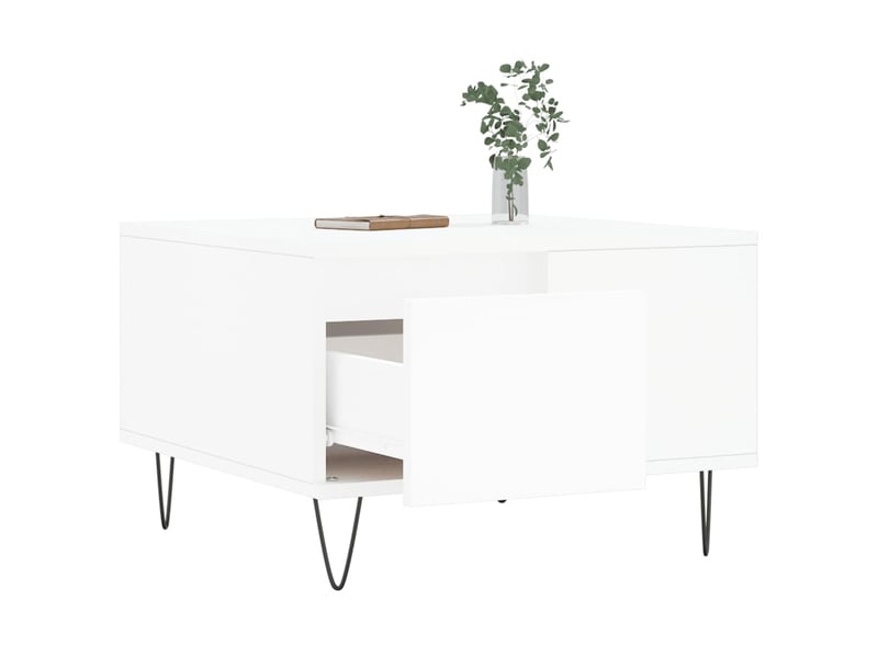  Table basse | table d'appoint salon blanc 55x55x36,5 cm bois d'ingénierie  - Conforama D