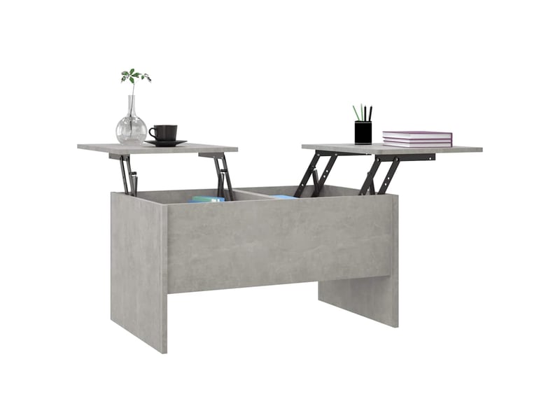  Table basse rectangulaire | table de salon gris béton 80x50x42,5 cm bois d'ingénierie  - Conforama D