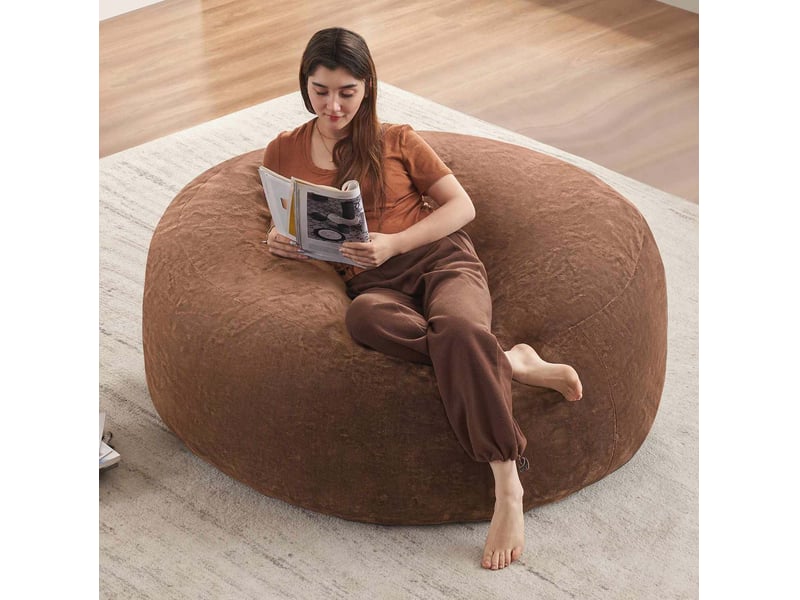  Pouf géant modenvie pliable 120 x 120 x 60 cm marron café  - Conforama B