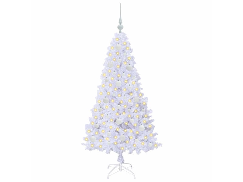  Sapin de noël - arbre de noël artificiel blanc 150 cm pvc et acier  - Conforama C