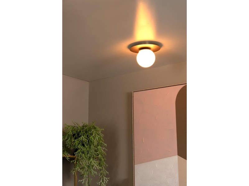 Plafonnier diam. 25 cm 1xe27 or mat laiton - lucide - tricia  - Conforama D