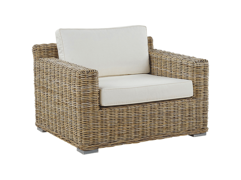  Ensemble de 2 fauteuils de jardin ardea rotin marron clair  - Conforama D