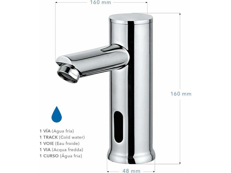  Robinet électronique de lavabo s1, robinet avec capteur automatique 1 eau (froid) - gris  - Conforama B