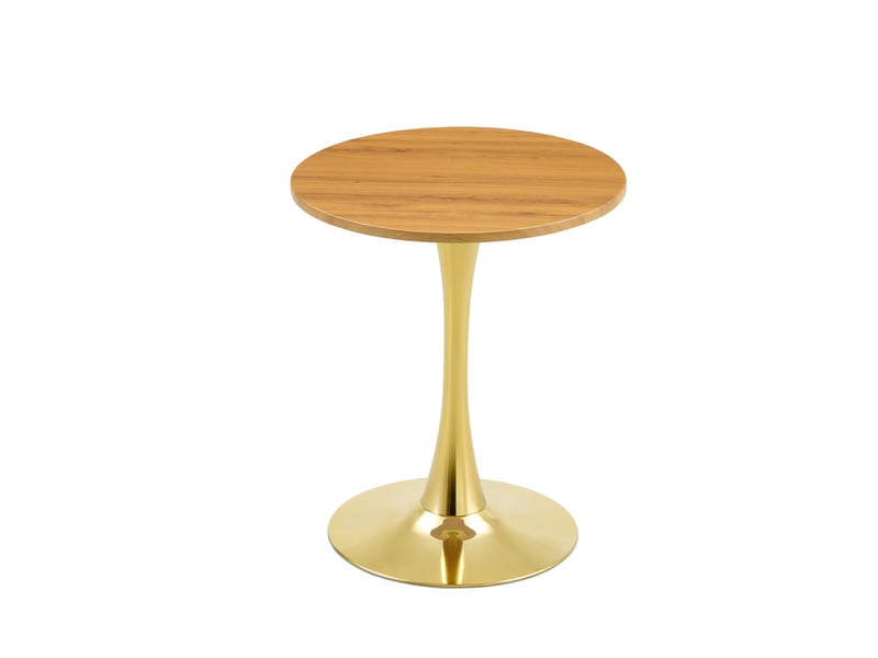  Table à manger ronde,60x60x72 cm,mdf,effet bois et métal doré  - Conforama A