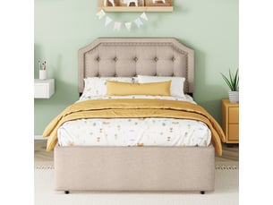 Lit avec rangement 90x200 cm OKWISH coloris naturel