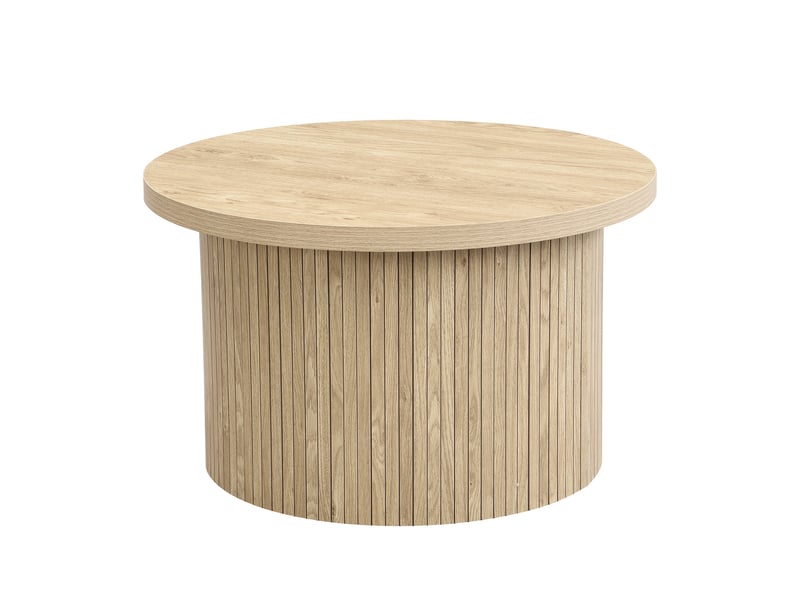  Lot de 2 tables basses rondes 66x66x40 cm + 40x40x46 cm modulables, couleur bois  - Conforama E