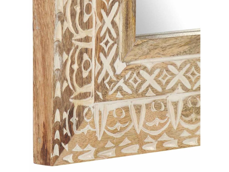  Miroir, miroir décoratif sculpté à la main 50x50x2,6 cm bois de manguier solide cf62921  - Conforama D