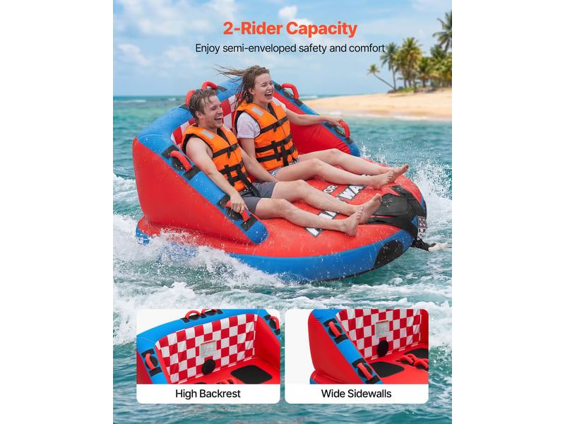  Vevor bouée tractée gonflable canapé pour tubing bateau 2 passagers 154 kg  - Conforama B