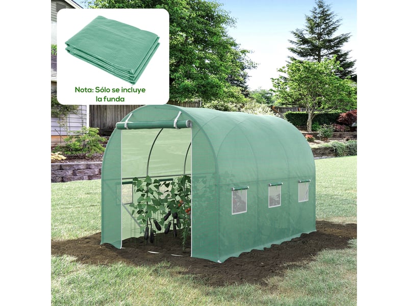 Bâche rechange plastique serre 3x2x2 m, compatible serres pe 6 fenêtresporte enroulable, plantesjardins.  - Conforama D