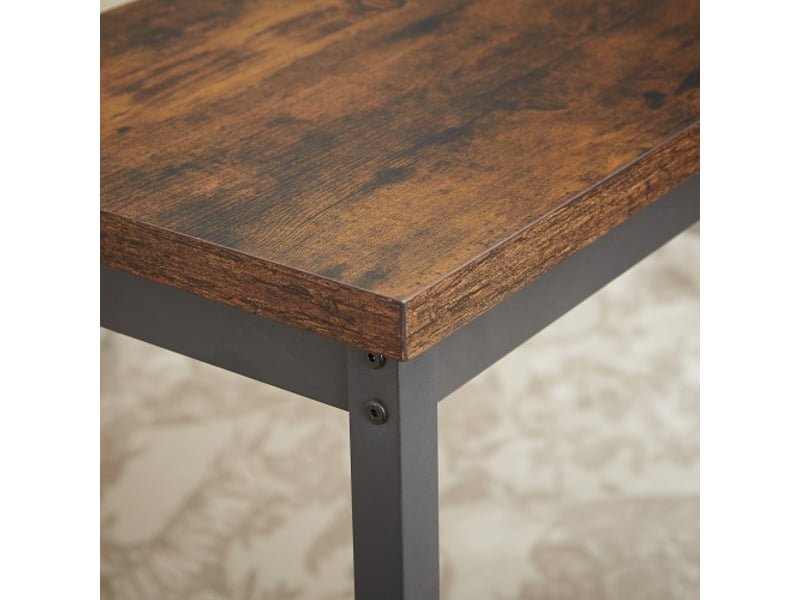  Table de bar industrielle avec 3 tabourets pu rembourrés – ensemble cuisine-salle-à-manger-salon brun et noir  - Conforama D