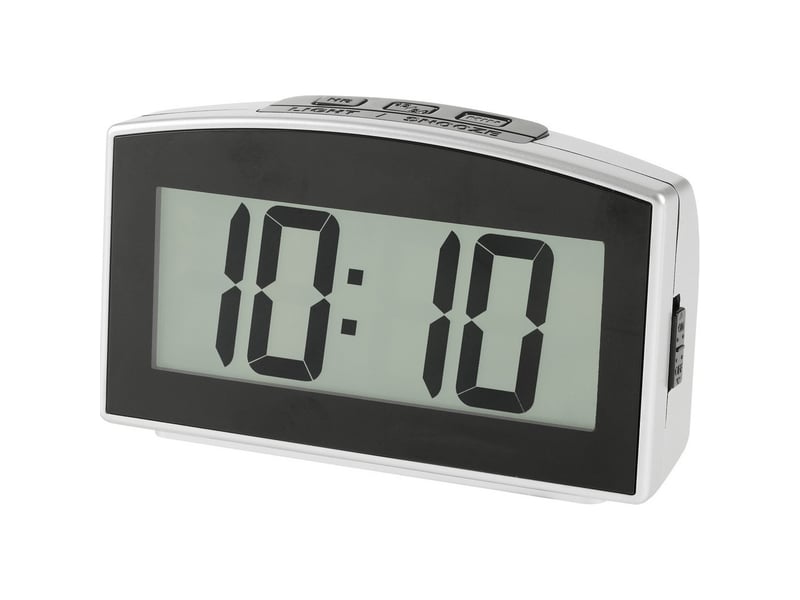  Réveil lcd  gris metal, trés grand affichage vedette  - Conforama A