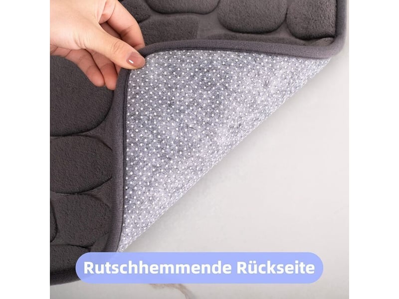  Tapis de bain en mousse à mémoire de forme - tapis de douche absorbant -tapis décoratif - antidérapant - 40 x 60 cm - gris foncé  - Conforama D