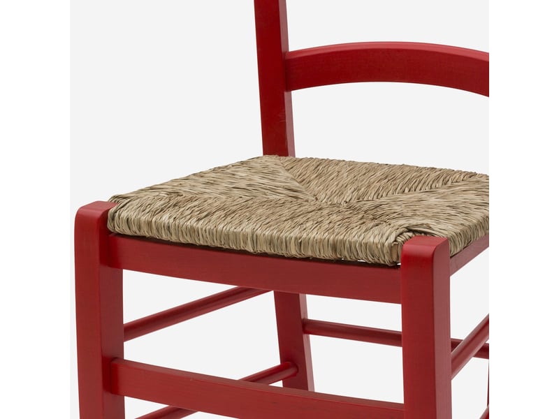  Lot de 2 chaises de salle à manger en bois massif anna - rouge  - Conforama D