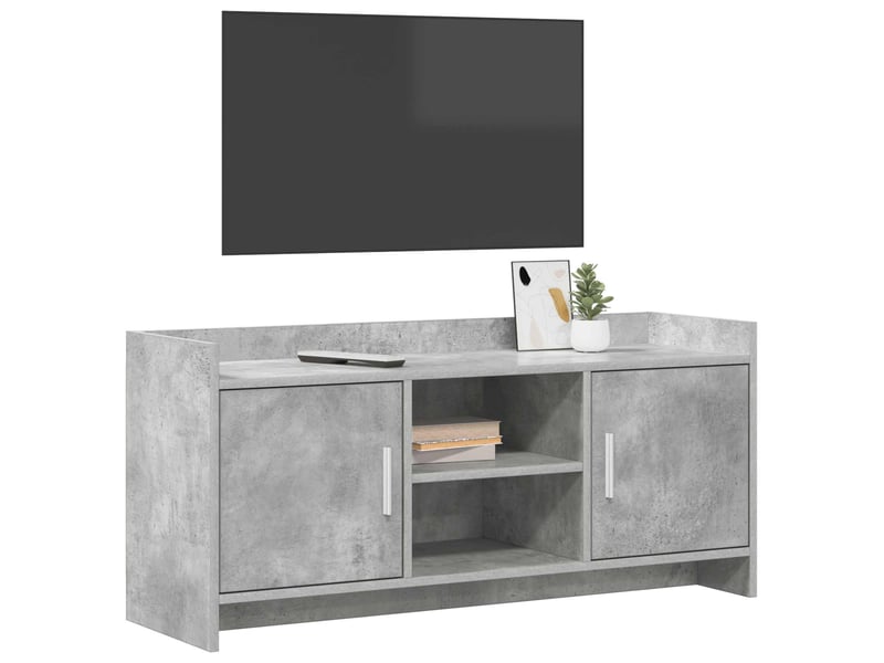  Meuble tv - banc tv - meuble de rangement 102 x 33 x 47 cm gris béton bois d'ingénierie  - Conforama C