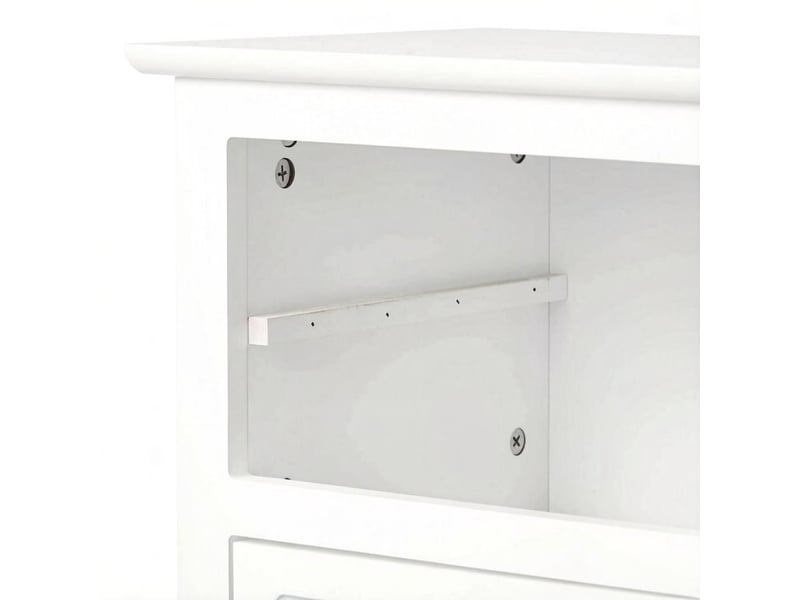  Petit meuble de séjour - avec rangement - avec tiroirs - design moderne - structure robuste - panneau de fibres de densité moyennemétal - blanc 30x40x60cm - Conforama E