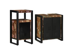 Ensemble de mobilier de salle de bain 2 pc multicolore et noir cf64169