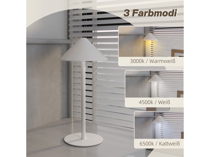  Lampe de table led avec câble usb. Interrupteur tactile. Métal. Rechargeable. Blanche.  - Conforama E