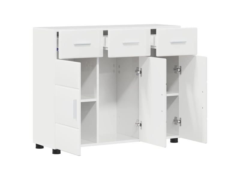 Buffet - bahut - meuble de rangement florin 88,5 x 30,5 x 73 cm blanc brillant - Conforama E
