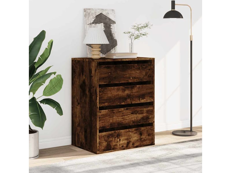  Commode chambre adulte, commode d'angle chêne fumé 60x41x76 cm bois d'ingénierie  - Conforama C