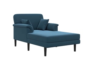 Chaise longue, chaise de salon bleu velours cf28540