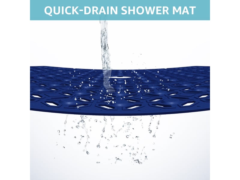  Tapis de douche en tpe à ventouses - 27 x 27 pouces - bleu marine  - Conforama C