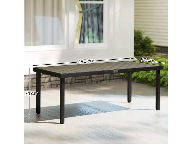 Table de jardin rectangulaire 8 personnes en aluminium 190 x 90 x 74 cm - Conforama C