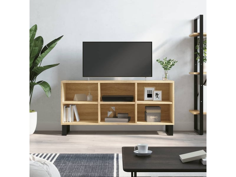  Meuble tv banc tv chêne sonoma 103,5x30x50 cm bois d'ingénierie  - Conforama B