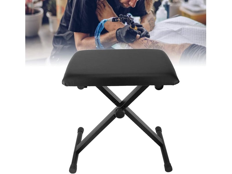 Tabouret de repos de jambe hauteur pliable réglable noir - Conforama C