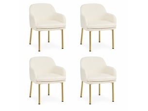 Lot de 4 chaises de salle à manger 58,5x62x78 cm rembourrées blanc