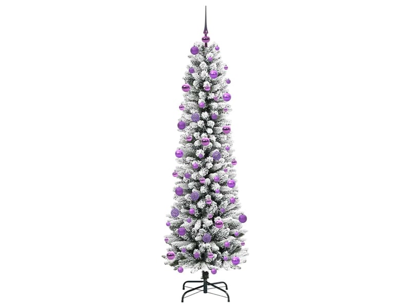  Sapin de noël - arbre de noël artificiel blanc 210 cm pvc, métal et plastique  - Conforama D
